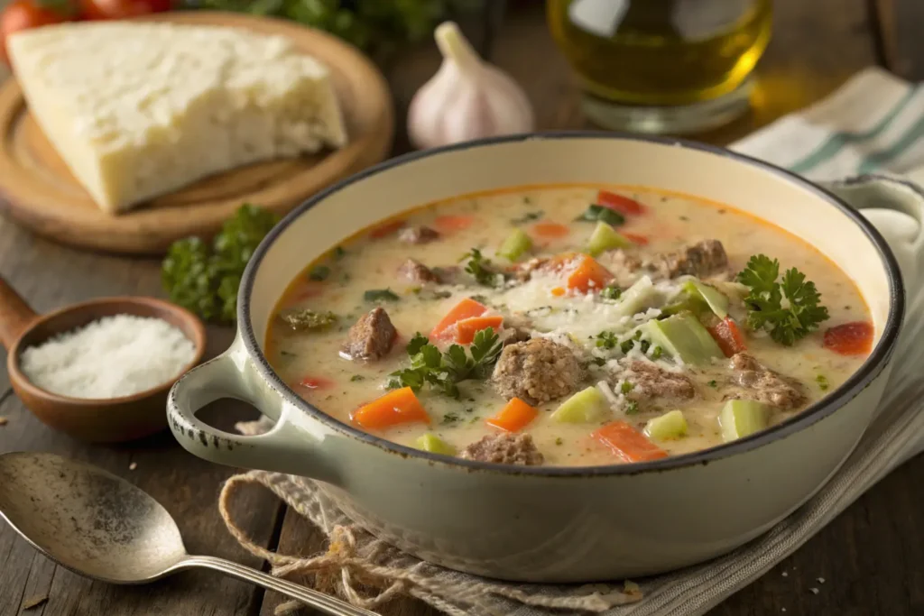 Creamy Parmesan Italian Sausage Soup