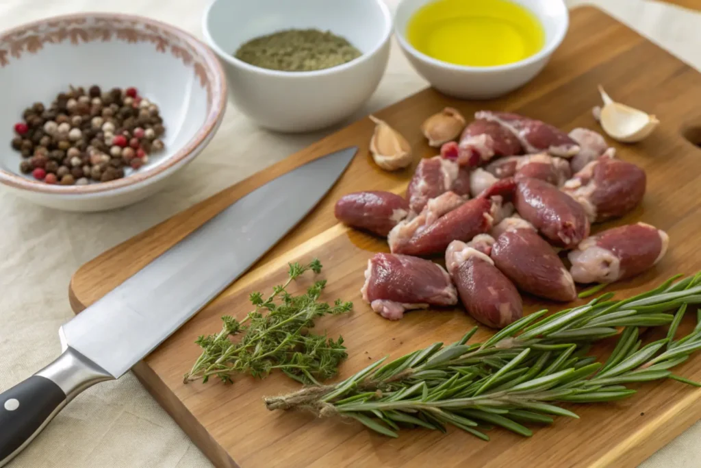 Preparing Chicken Hearts for Cooking