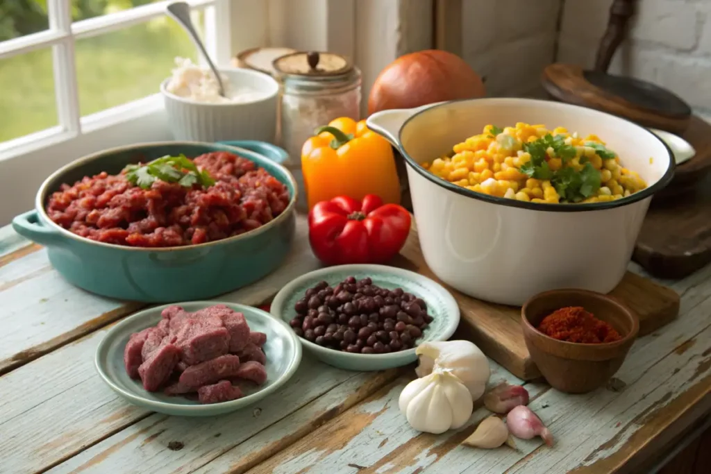 Ingredients for Taco Soup Frios