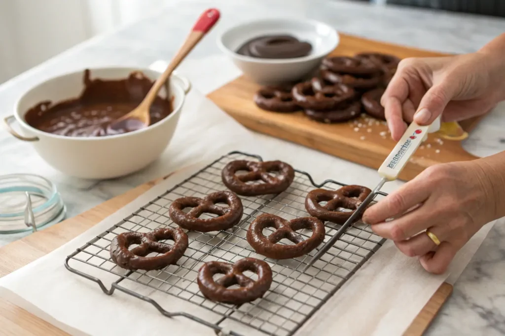 Preventing White Film on Chocolate-Covered Pretzels