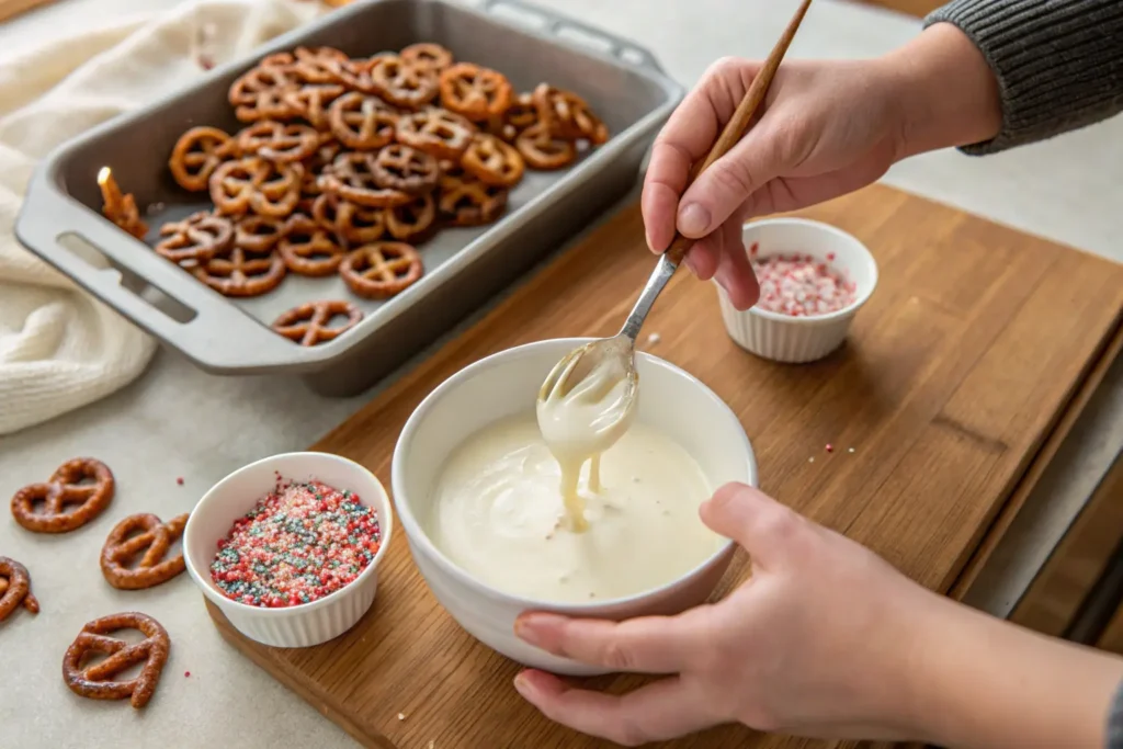 How to Make White Chocolate Covered Pretzels